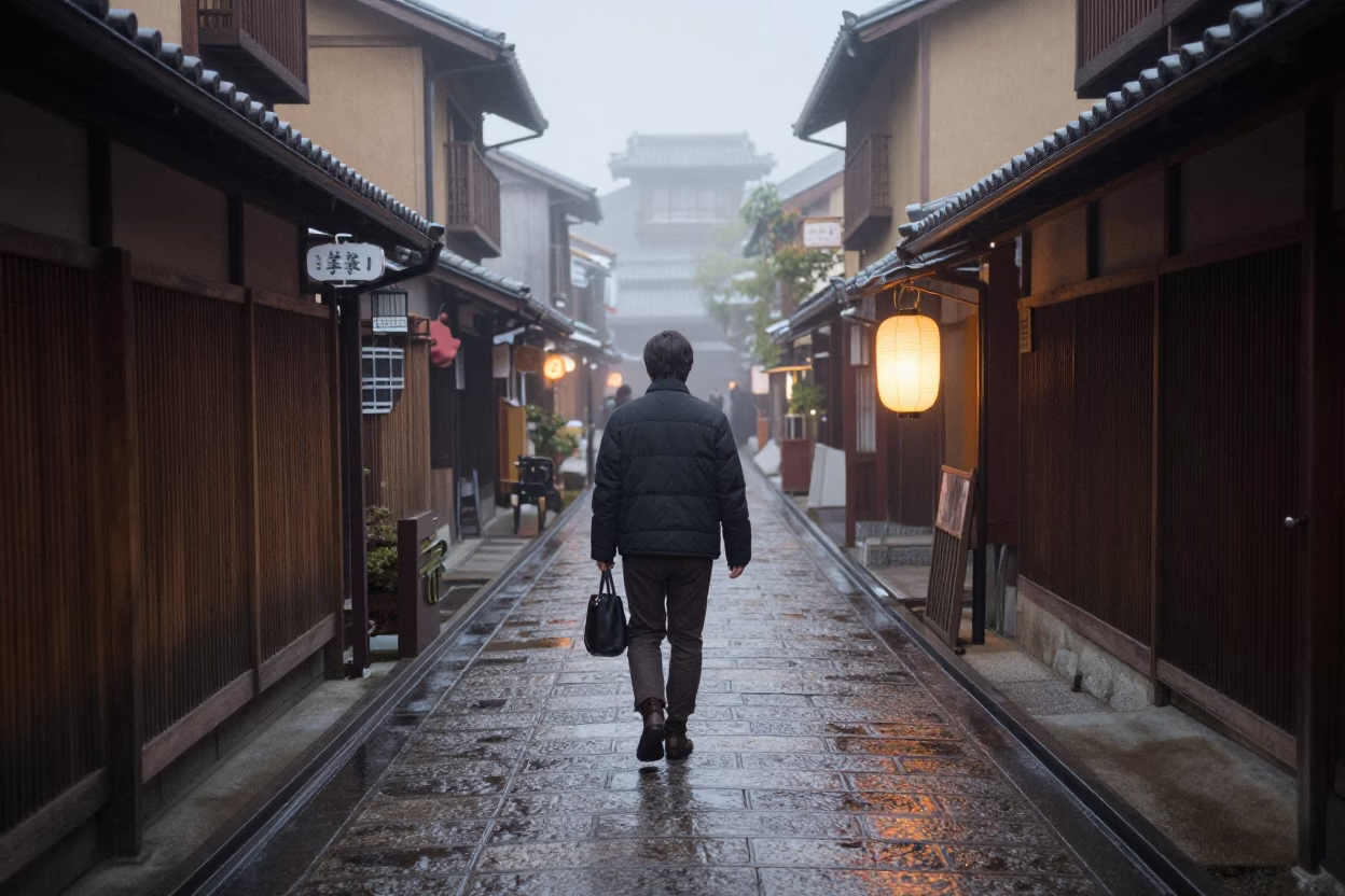 Gion Alley in Kyoto in in Kyoto, Japan