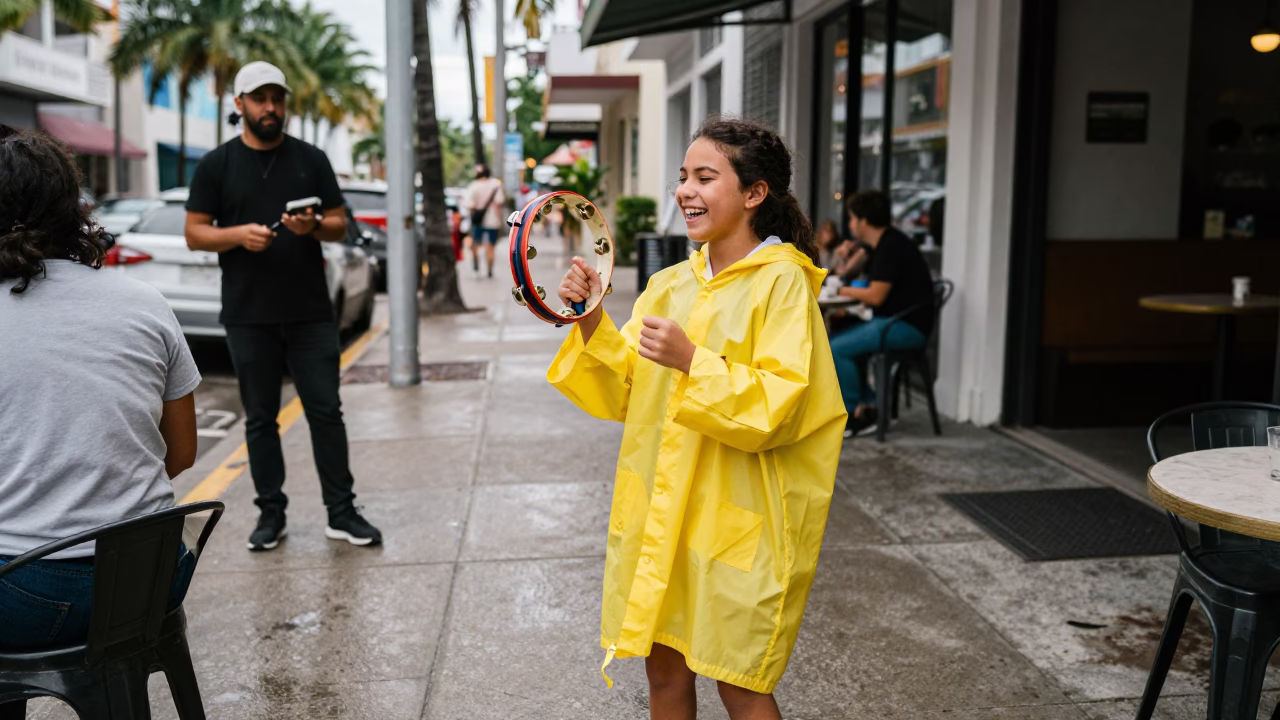 Girl at Midday Light in Miami in in Miami, Florida, United States
