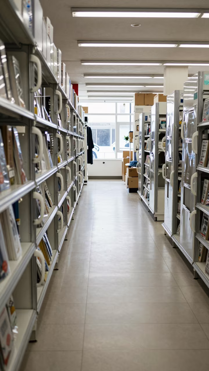 Giza Retail Lane Marker with Plastic and Chrome in inside a retail floor display area in Giza