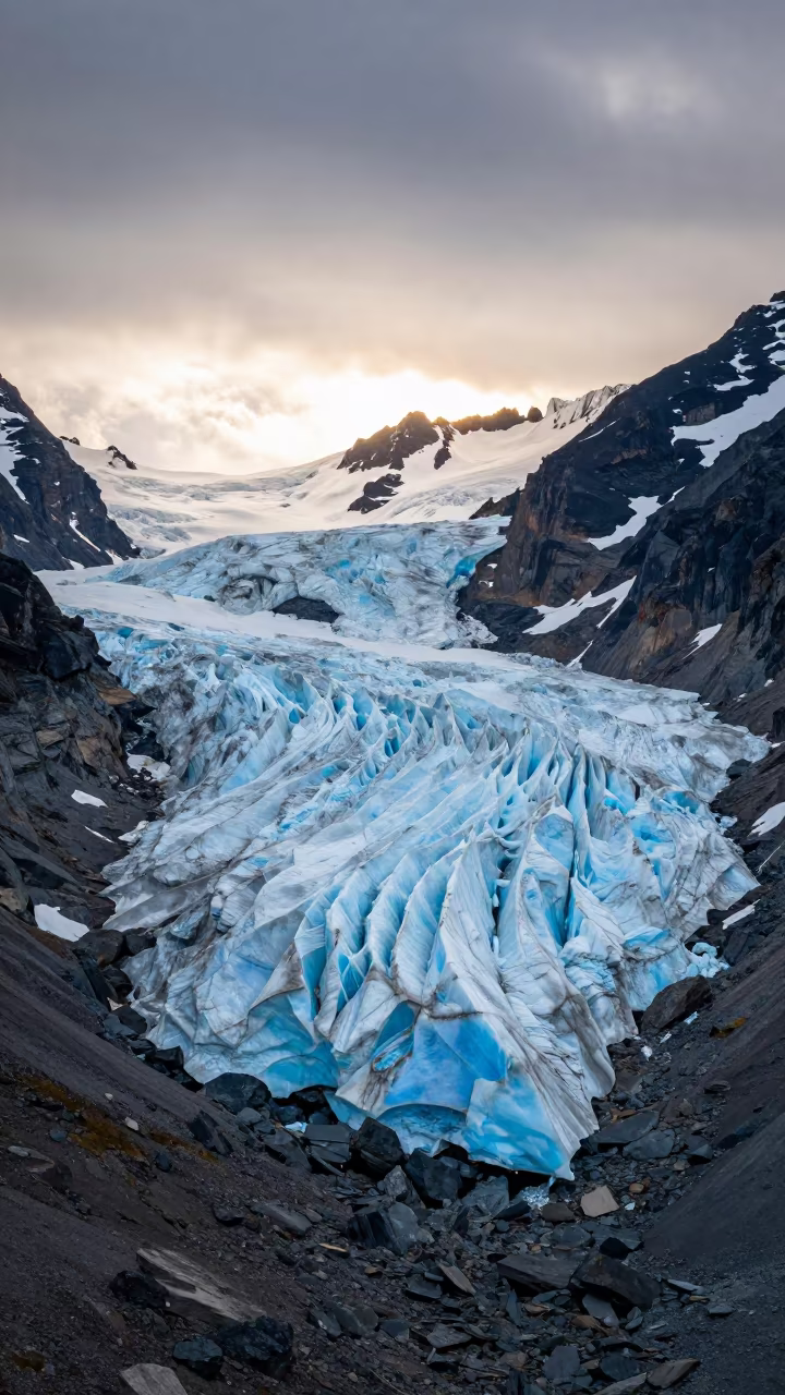 Glacier Blue Ice Against Iron Rock Fairbanks in near Fairbanks