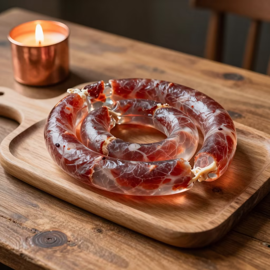 Glass Biltong and Droëwors in Chongqing in on a rustic wooden table in Chongqing