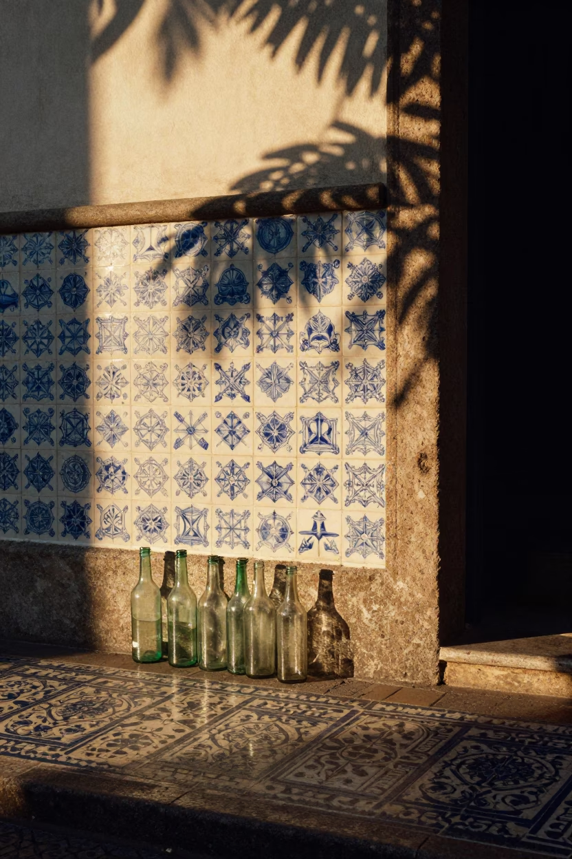Glass Bottles at First Light Of Dawn in Rio De Janeiro in in Rio de Janeiro, Brazil