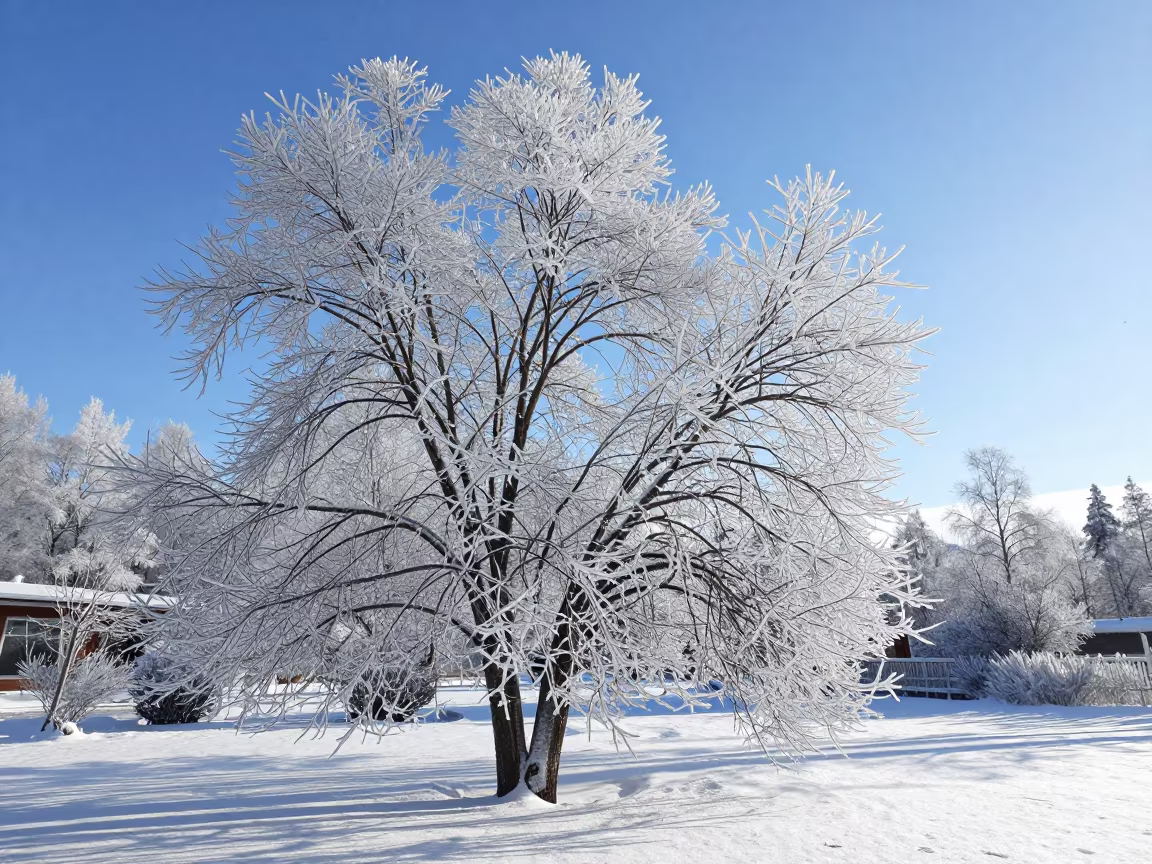 Glass-Coated Branches in Late Winter Oslo in near Oslo