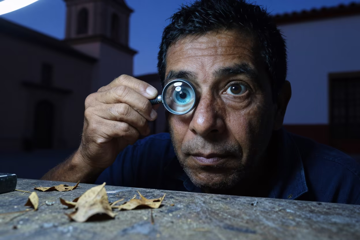 Glass Eye Painter Cuenca Blue Hour Portrait in in Cuenca