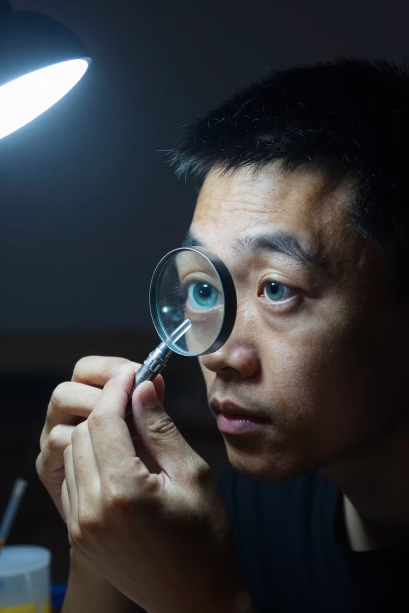 Glass Eye Painter Night Portrait in in Dadu