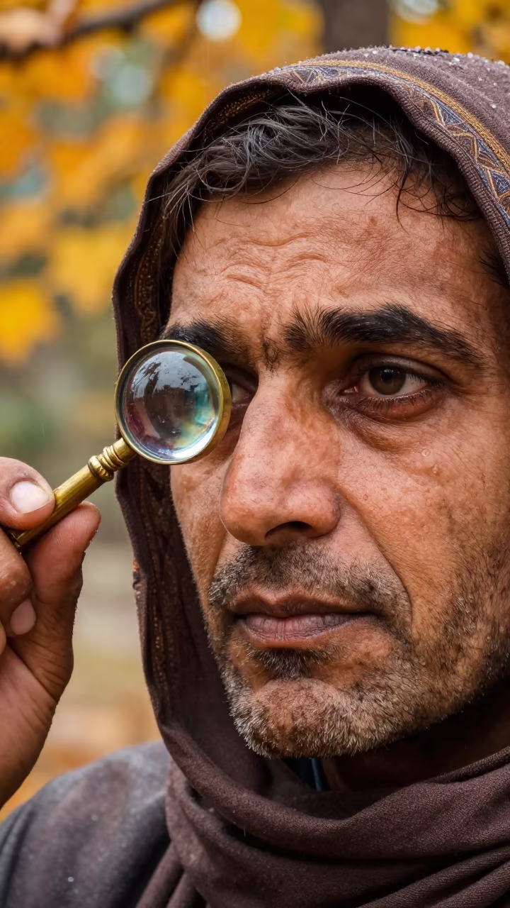 Glass Eye Painter Portrait in Quetta Autumn in in Quetta