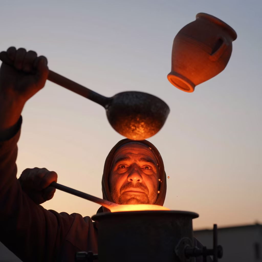 Glass Furnace Tender Floating After Storm in in Mostaganem