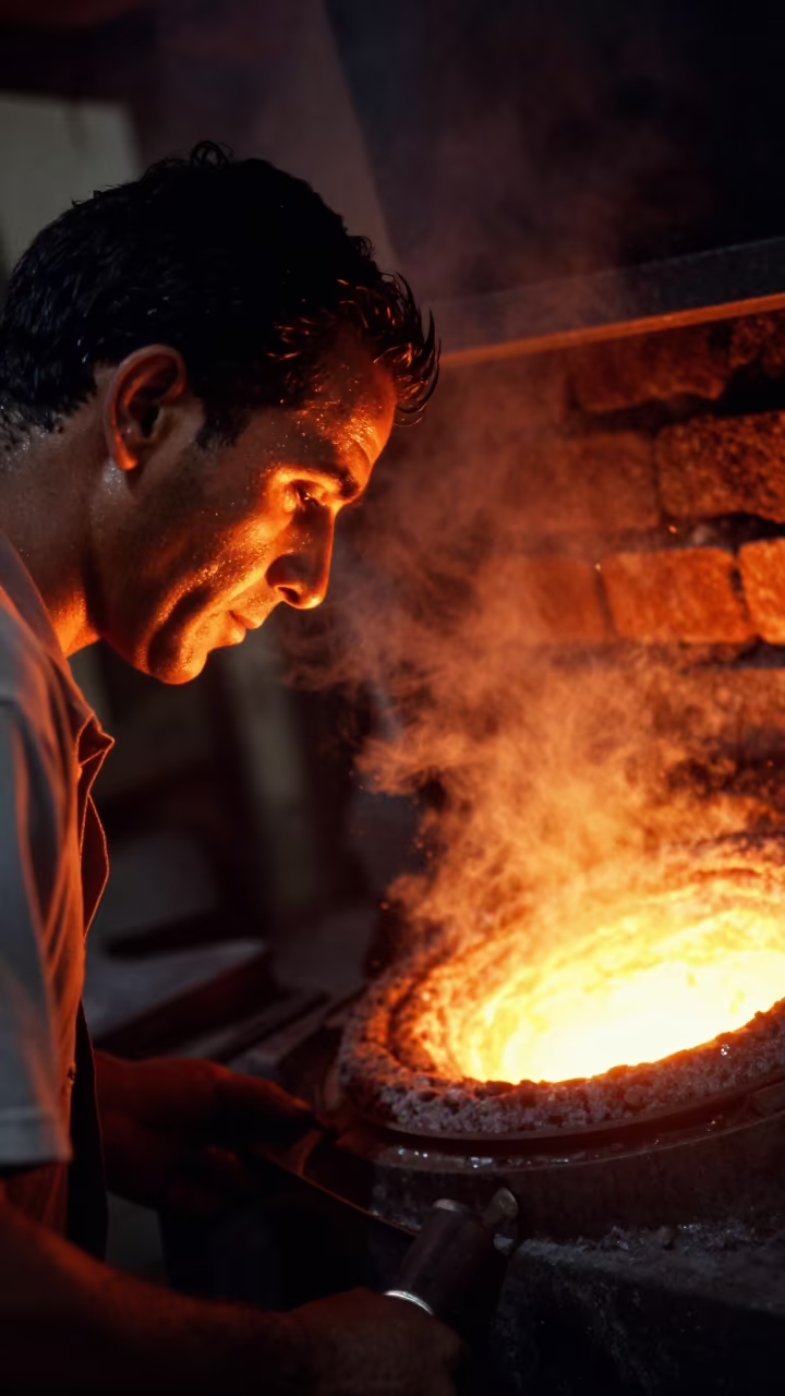 Glass Furnace Tender Portrait Tripoli Afternoon in in Tripoli