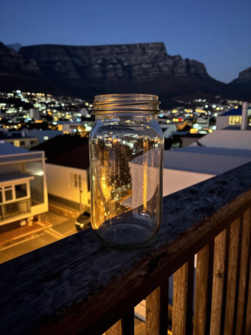 Glass Jar in Cape Town in in Cape Town, South Africa