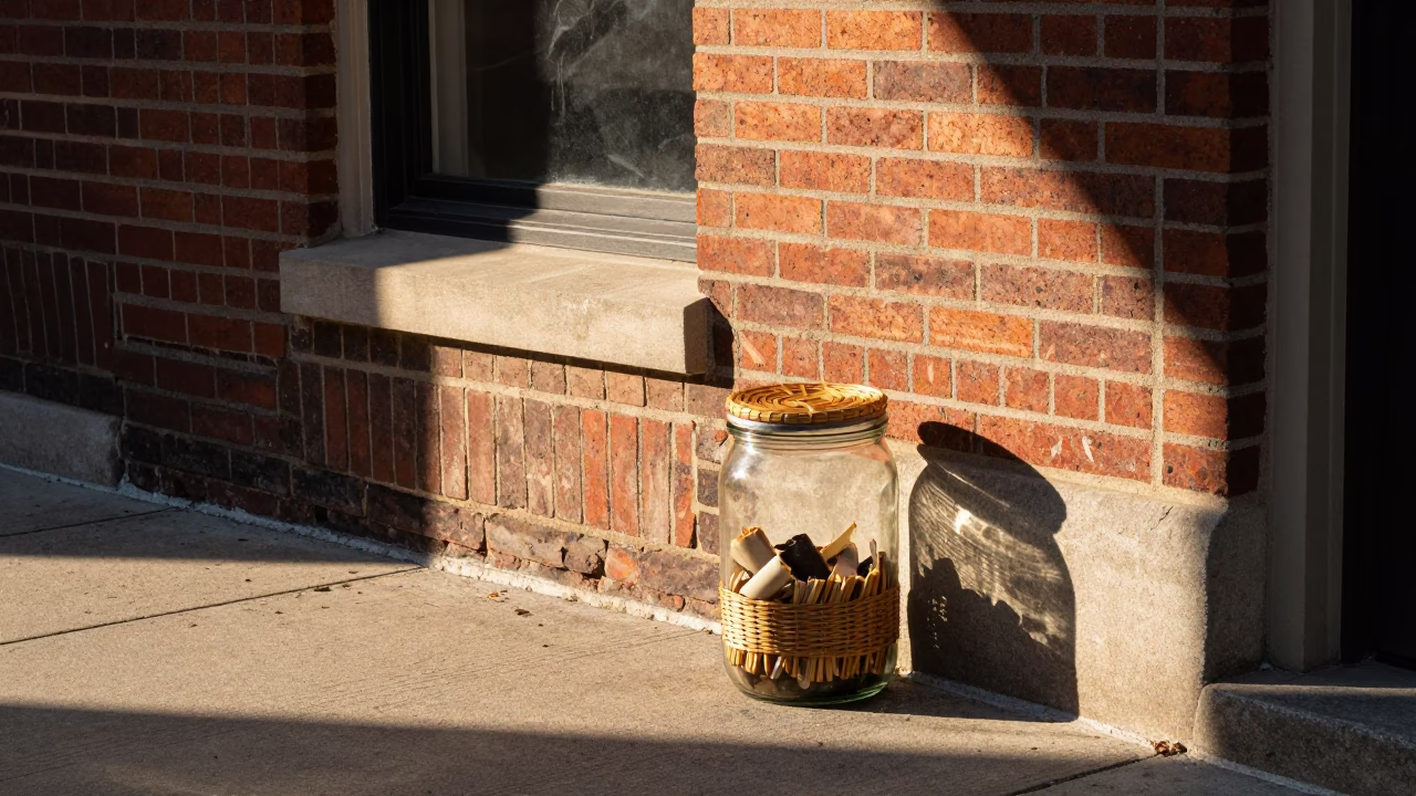 Glass Jar in Philadelphia at The Late Afternoon Light in in Philadelphia, Pennsylvania, United States