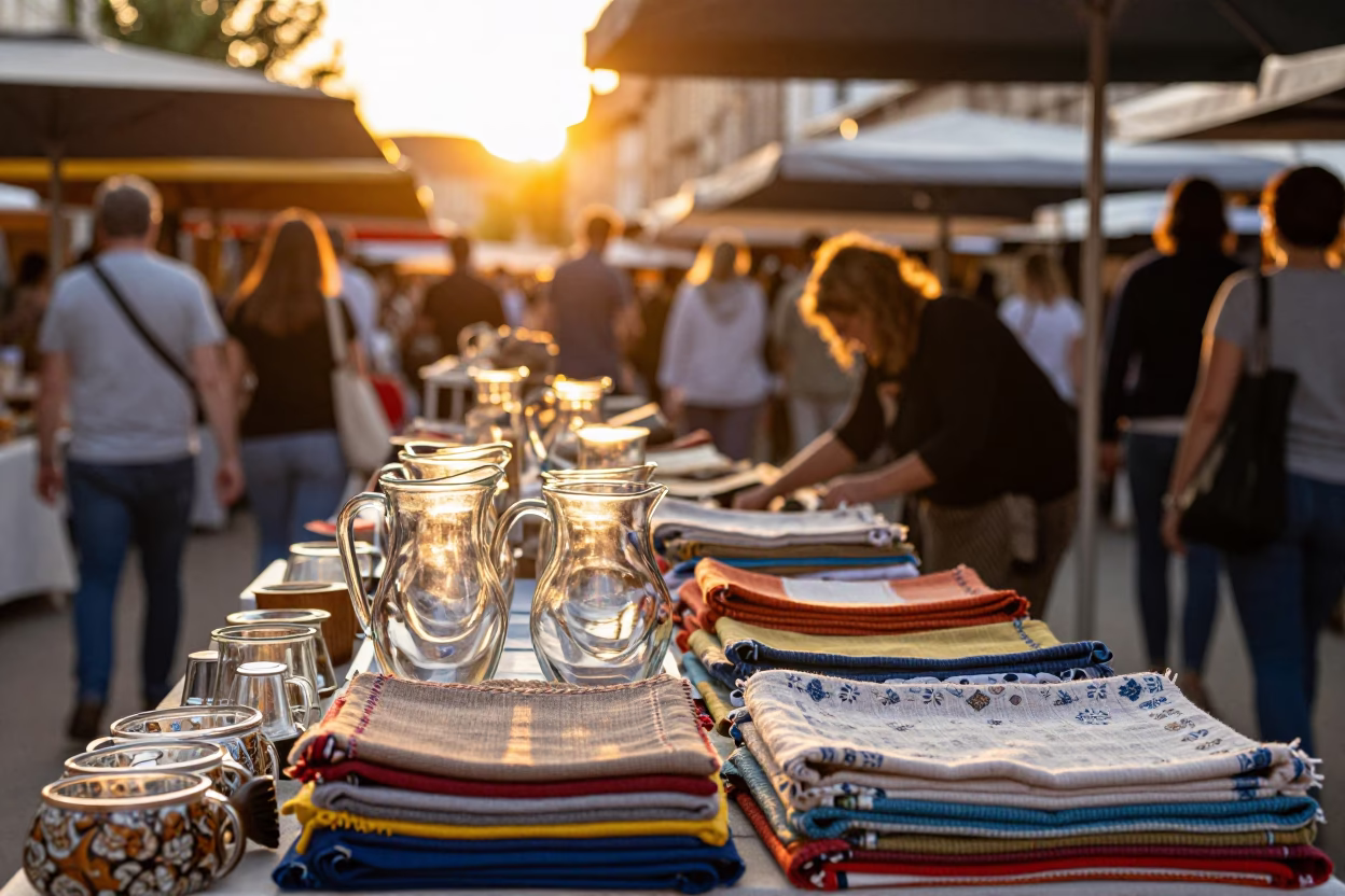 Glass Pitchers at Golden Hour in Nice in in Nice, France