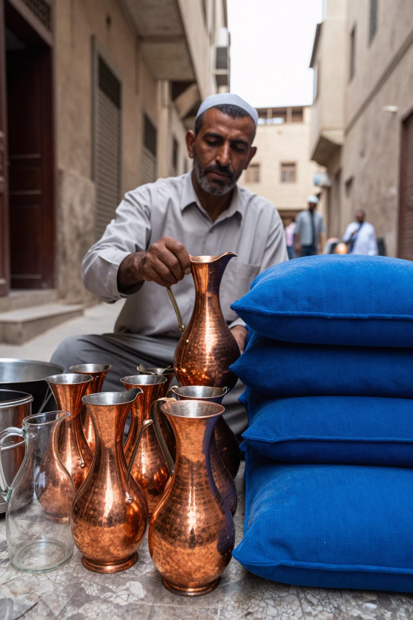 Glass Pitchers in Cairo at Midday Light in in Cairo, Egypt