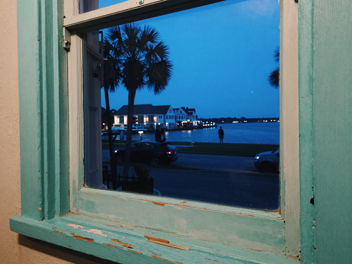 Glass Sill in Charleston at The Last Blue Light Of Evening in in Charleston, South Carolina, United States