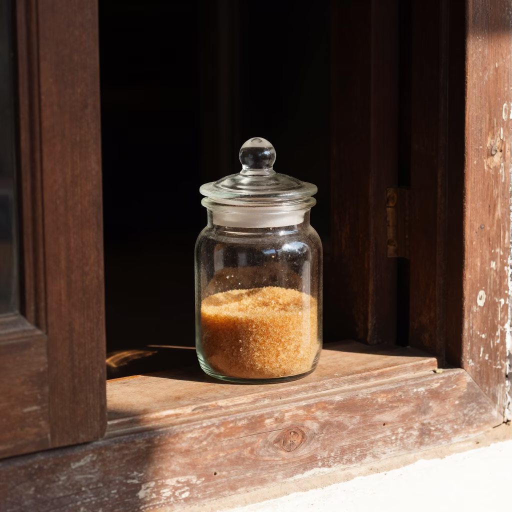 Glass Sugar Jar in Luang Prabang in in Luang Prabang, Laos