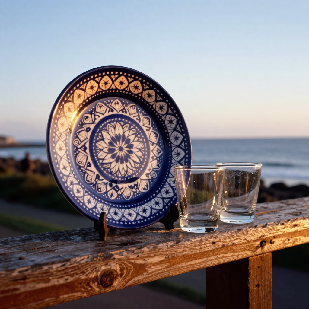 Glass Tumblers in Durban at The Late Afternoon Light in in Durban, South Africa