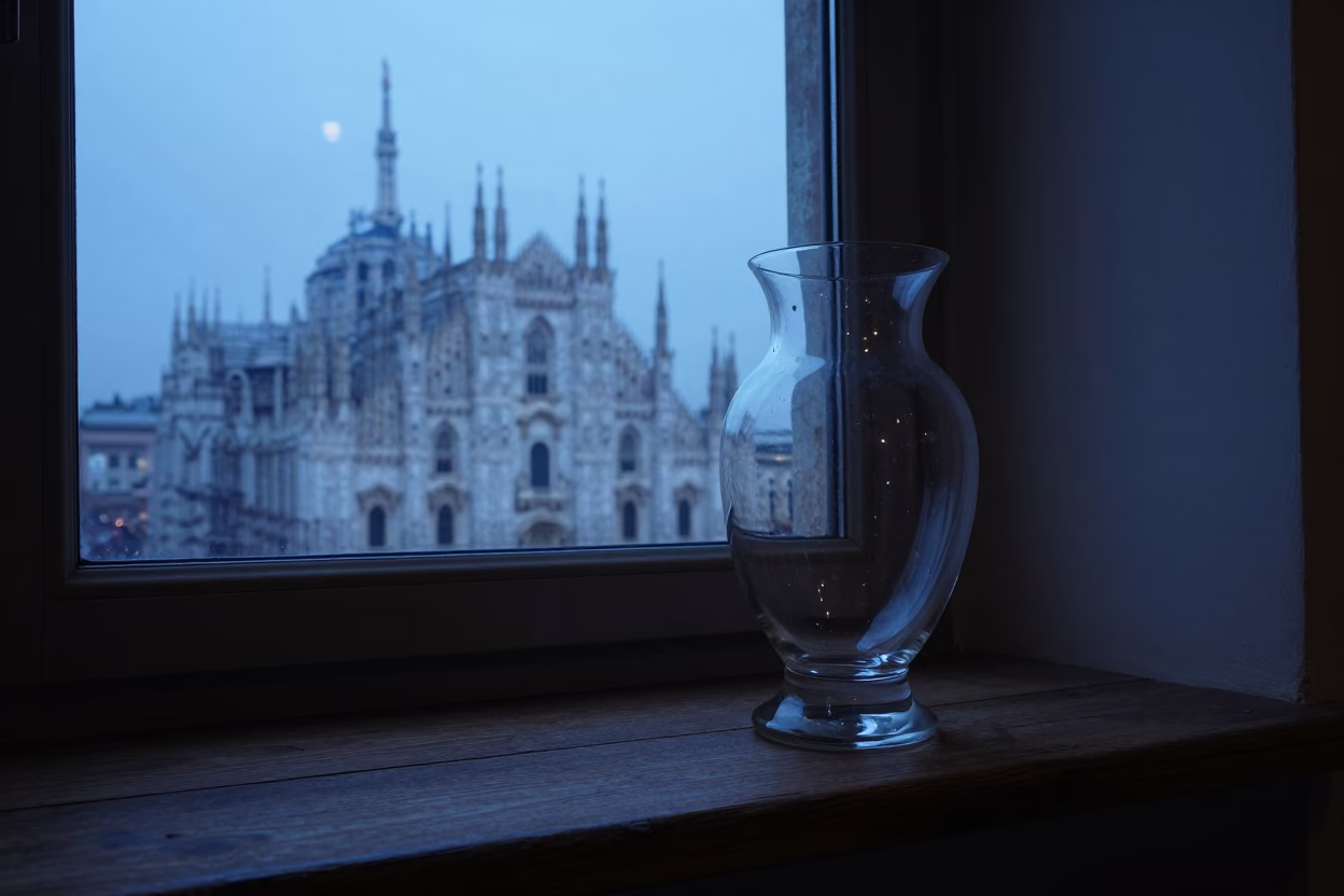 Glass Vase in Milan in in Milan, Italy