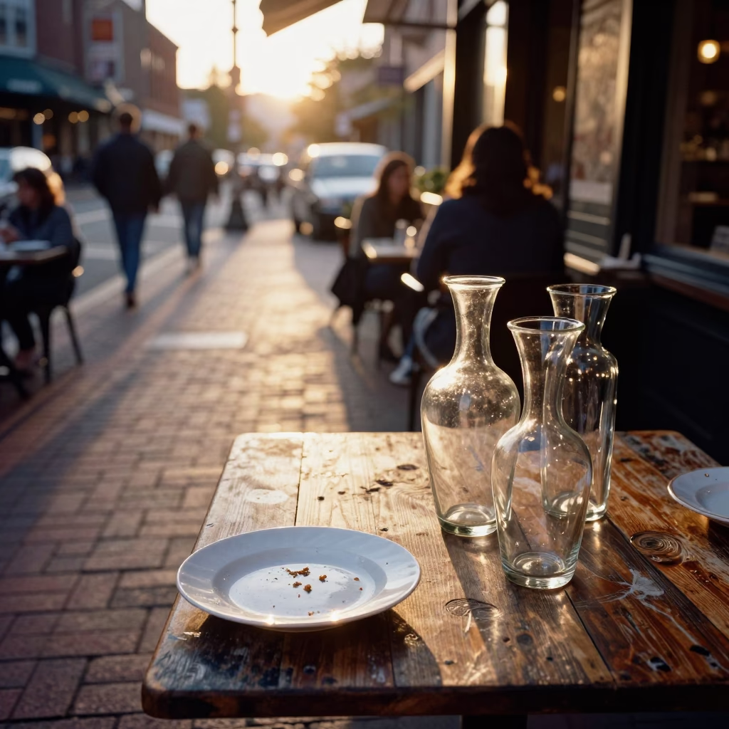 Glass Vases in Portland at Golden Hour in in Portland, Oregon, United States