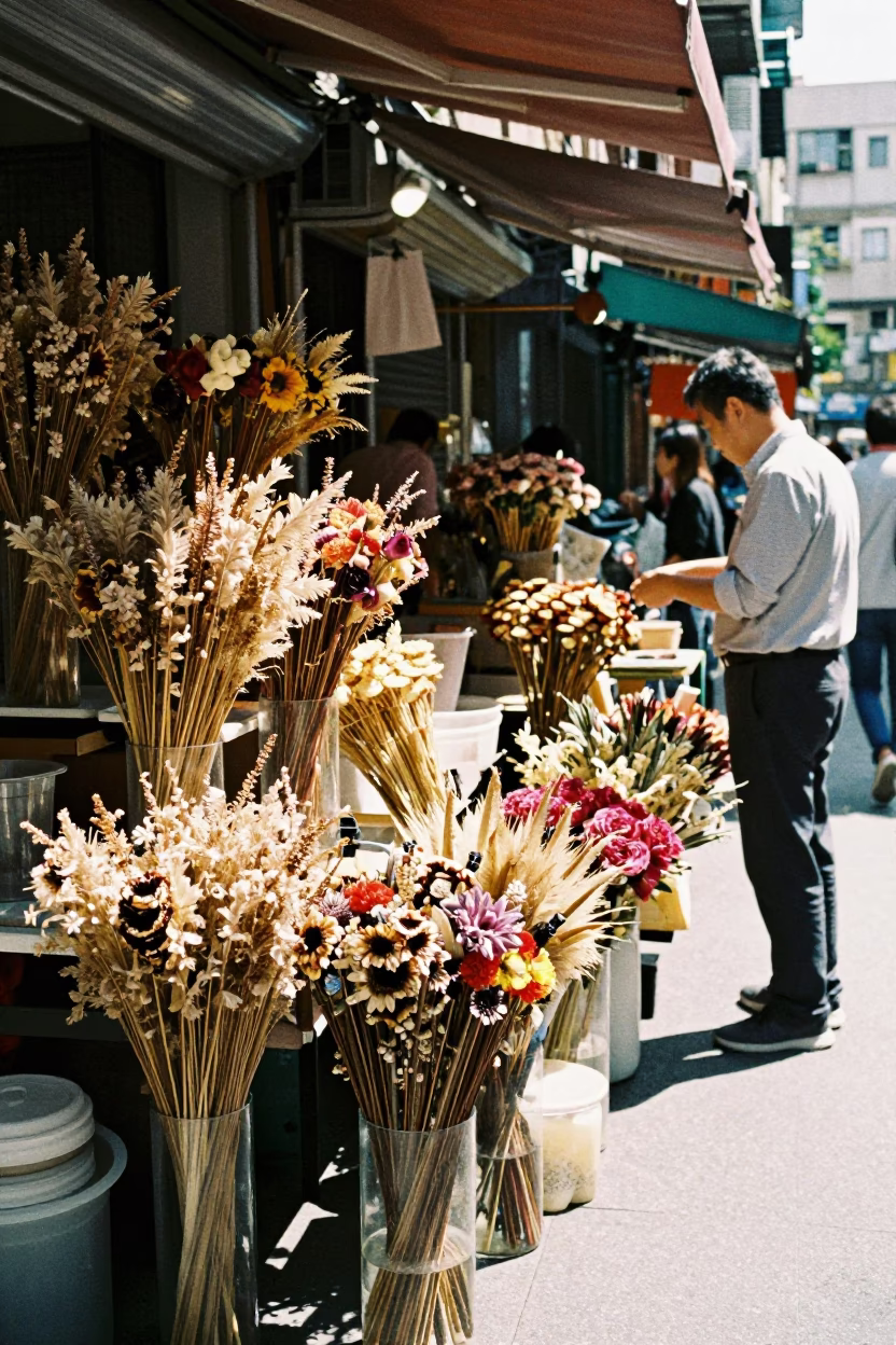 Glass Vases in Taipei at Late Morning Light in in Taipei, Taiwan