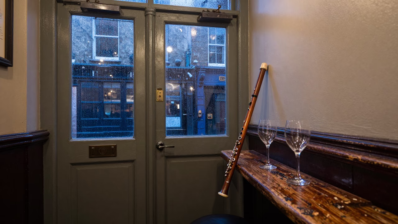 Glasses at Blue Hour in Dublin in in Dublin, Ireland