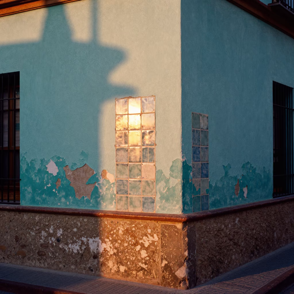 Glazed Ceramic in Granada at Golden Hour in in Granada, Spain