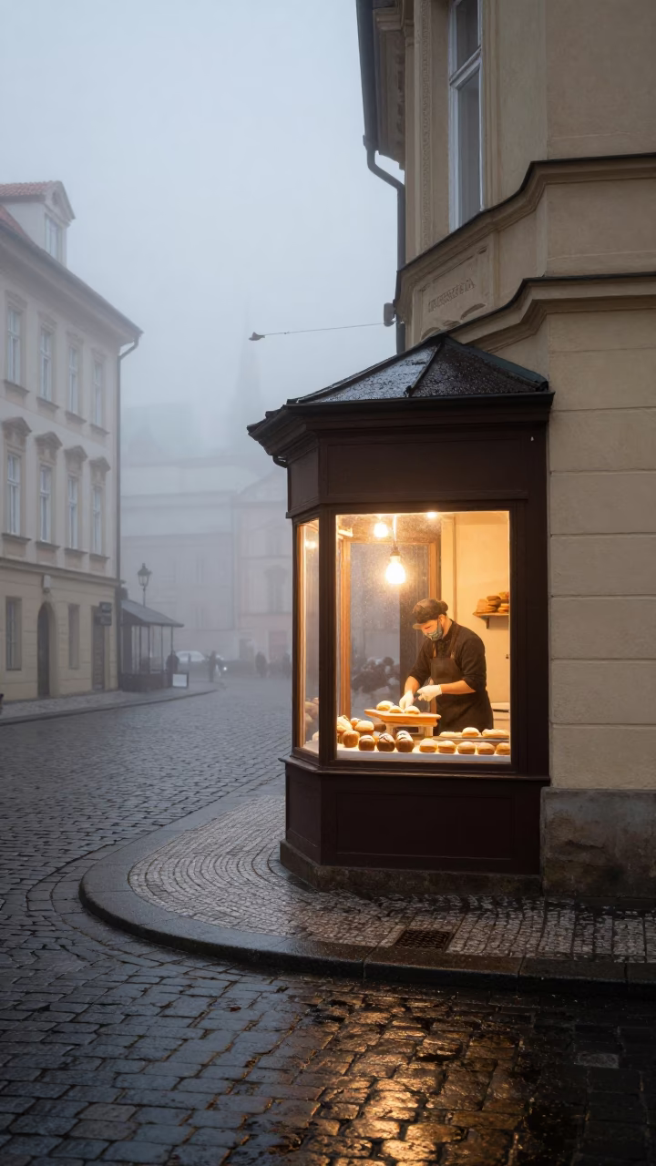 Glazing Pastries in Prague in in Prague, Czech Republic