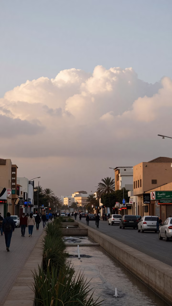 Glory Cloud in Casablanca at As First Light Reaches The Scene in in Casablanca, Morocco