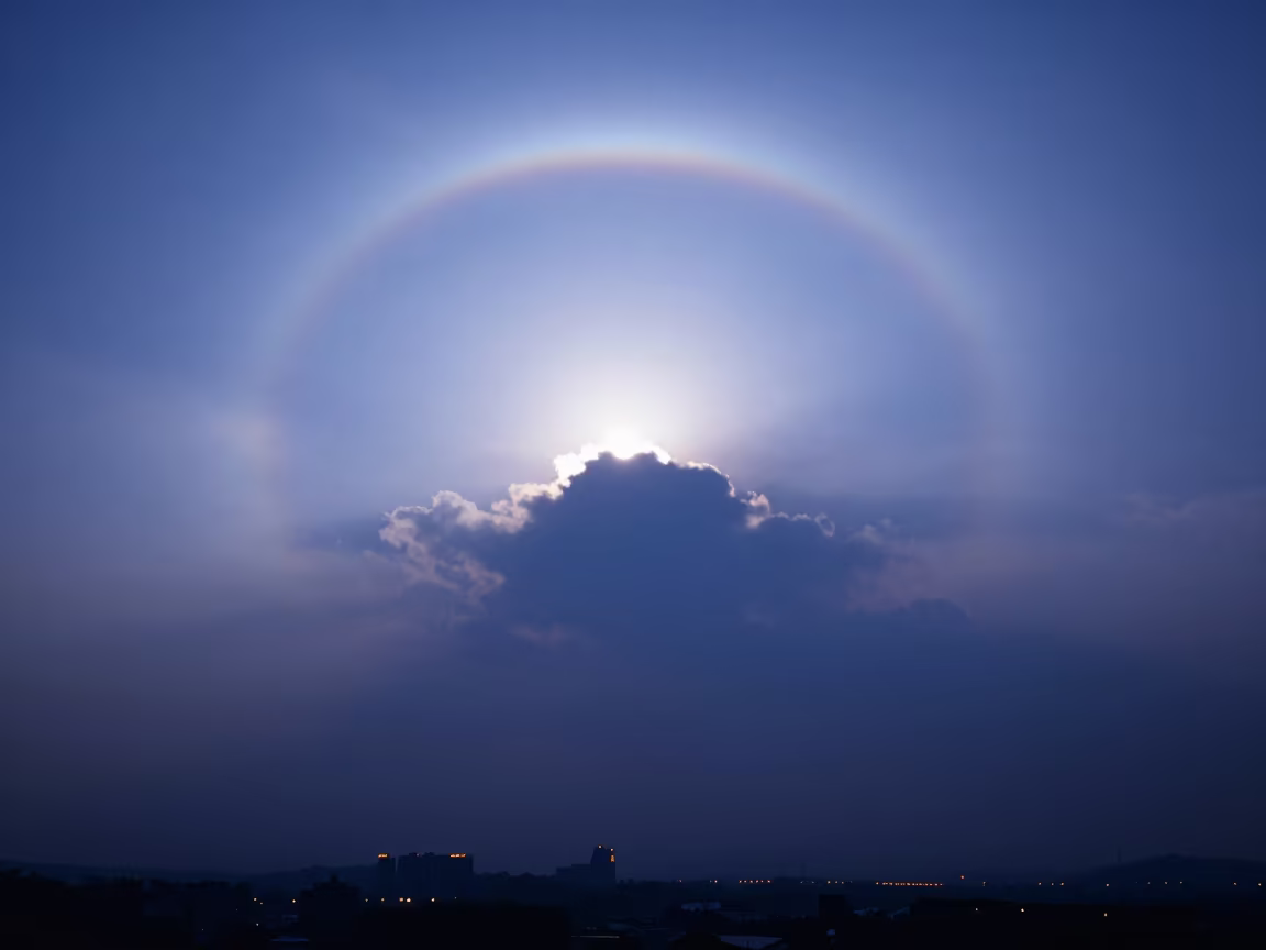 Glory Halo Shadow Over Malaysia Clouds in through low marine fog in Malaysia
