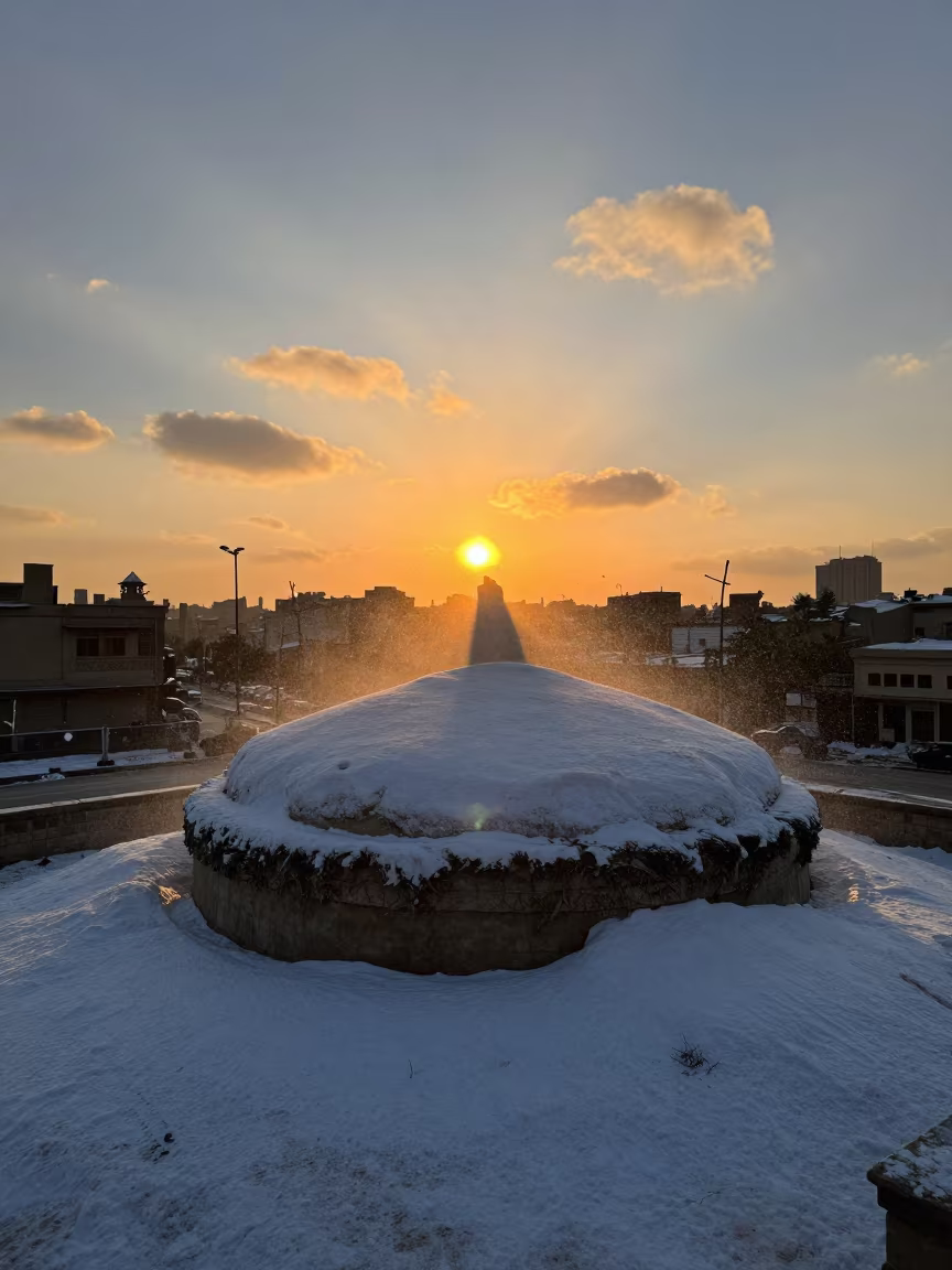 Glory Halo Shadow on Winter Thunderheads Cairo in over a horizon of stacked thunderheads near Muizz Street, Cairo