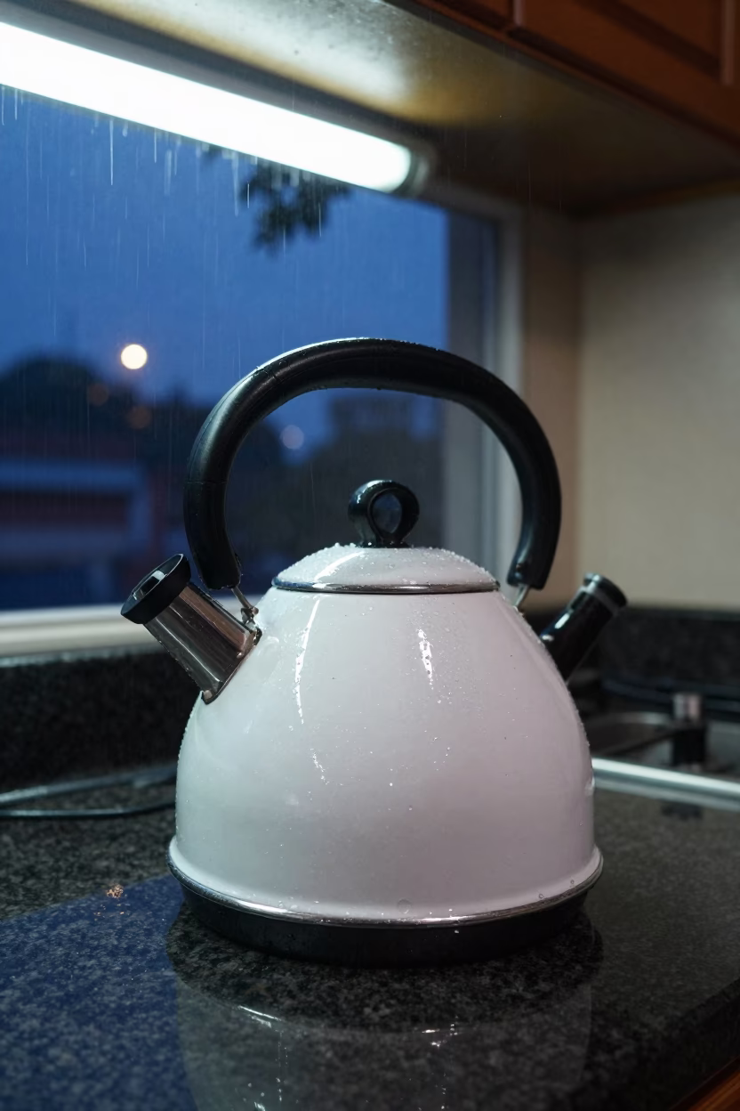 Glossy White Enamel Kettle in Kuala Lumpur in in Kuala Lumpur, Malaysia