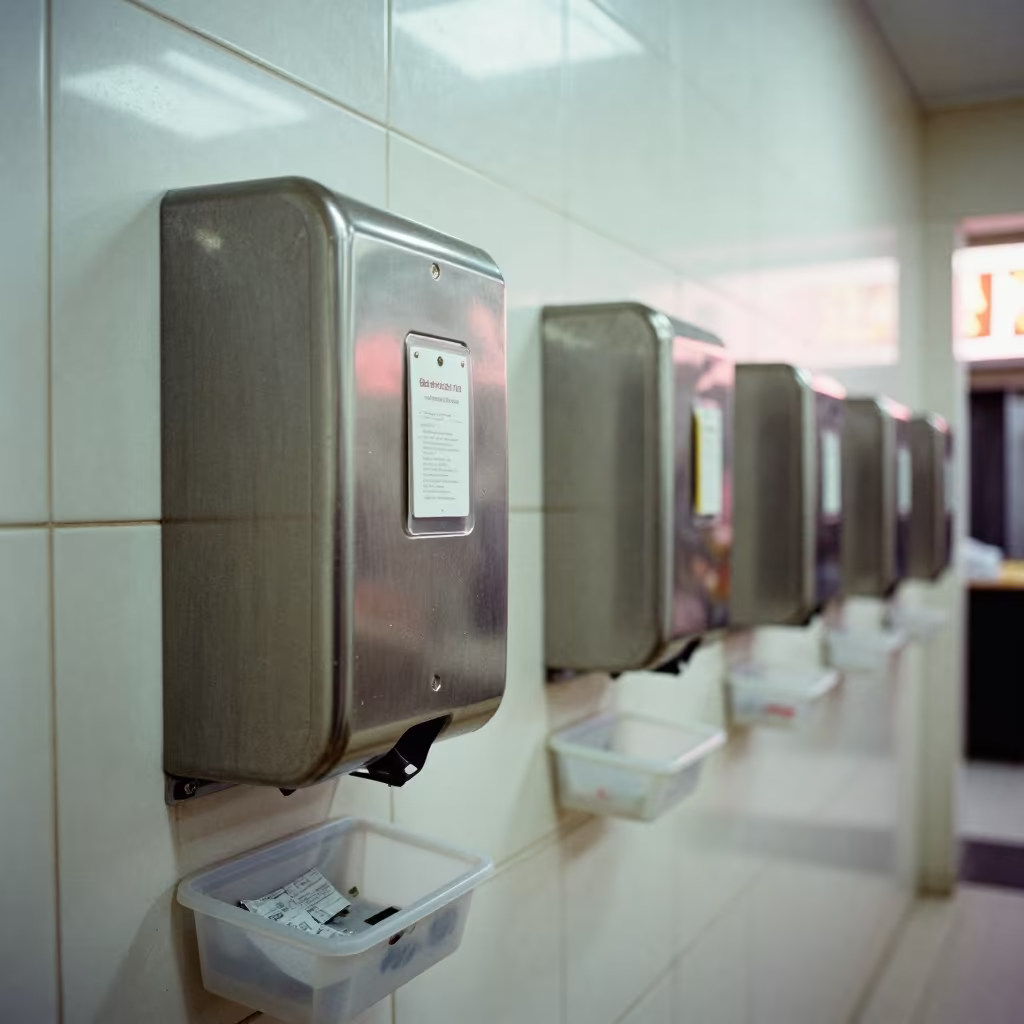 Glove Dispenser in Omdurman Fitting Corridor in inside a fitting room corridor in Omdurman