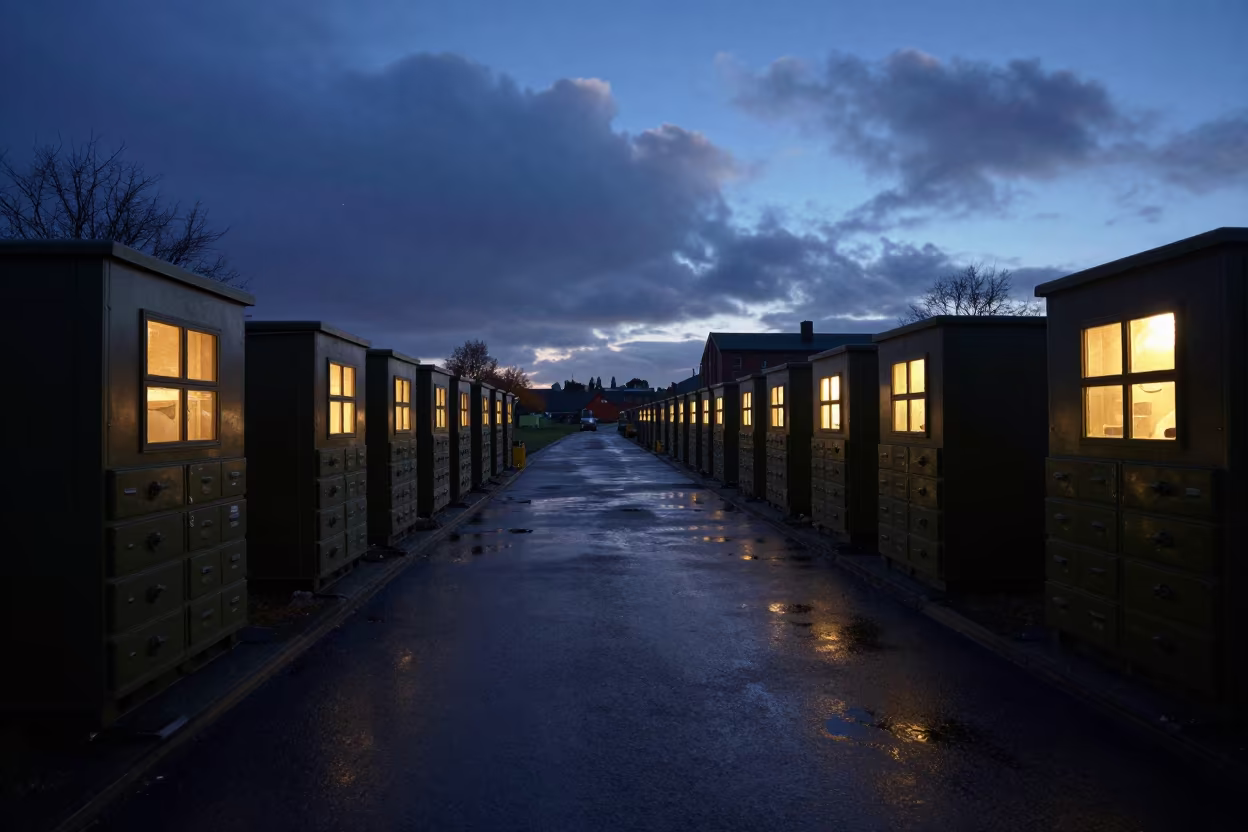 Glove Drawer Silhouette at Belfast Checkpoint in at a checkpoint lane near Belfast