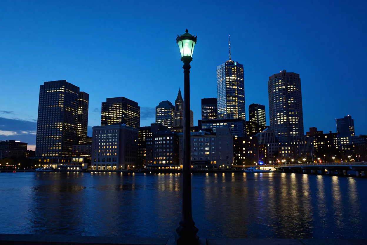 Glow at As City Lights Begin To Glow in Boston in in Boston, Massachusetts, United States