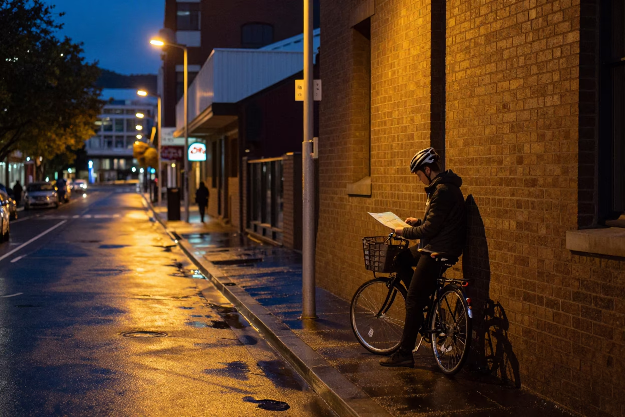 Glow at As City Lights Begin To Glow in Christchurch in in Christchurch, New Zealand