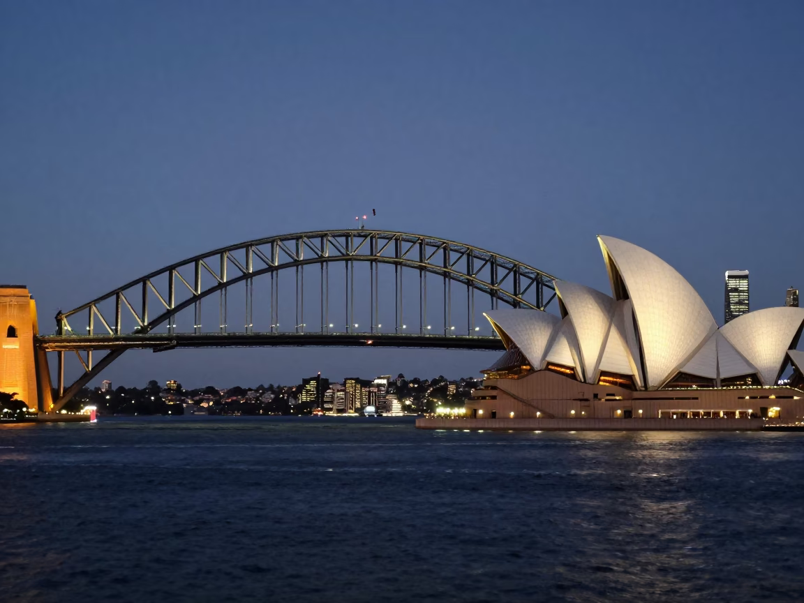 Glow in Sydney at As City Lights Begin To Glow in in Sydney, New South Wales, Australia