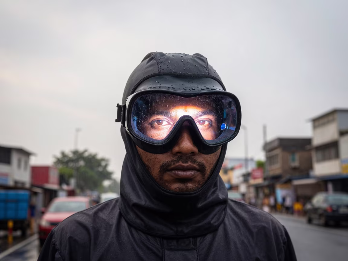 Glowing Deep Sea Welder Portrait in Mumbai in in Mumbai