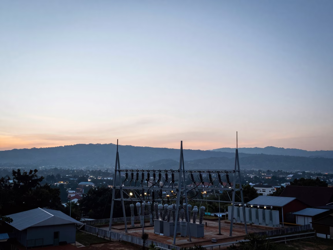 Glowing Faintly in Chiang Mai at Nautical Dawn Light in in Chiang Mai, Thailand