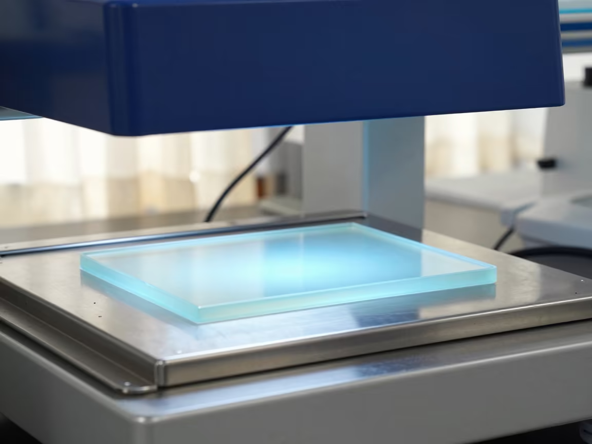 Glowing Gel Electrophoresis in Chengdu Lab in in a bright laboratory in Chengdu