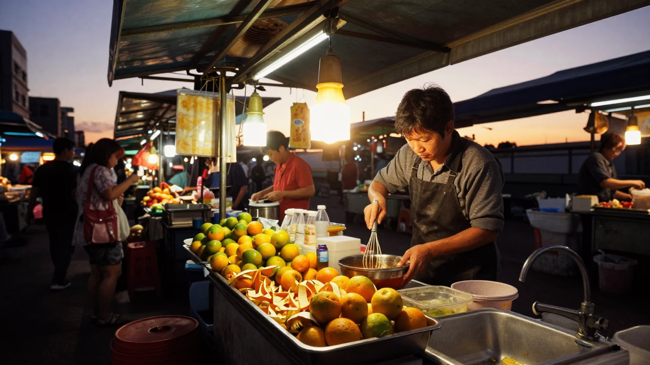 Glowing Light in Kaohsiung at Golden Hour in in Kaohsiung, Taiwan