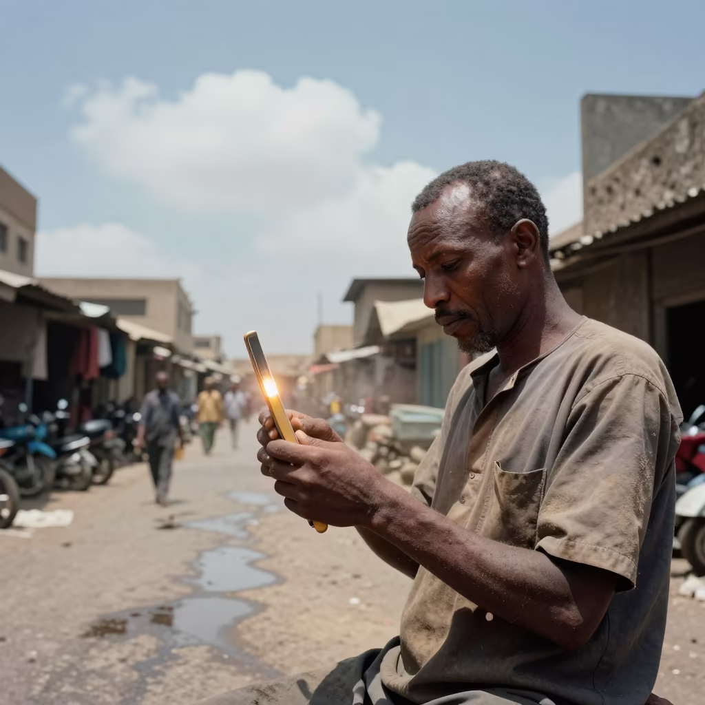 Glowing Razor in Dry Mogadishu Market Lane in near Mogadishu