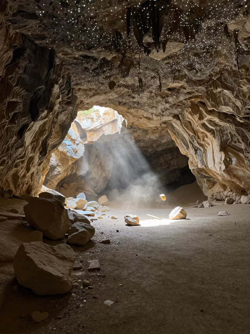 Glowworm Ceiling Over Spanish Valley at Noon in across a wide valley floor in Spain