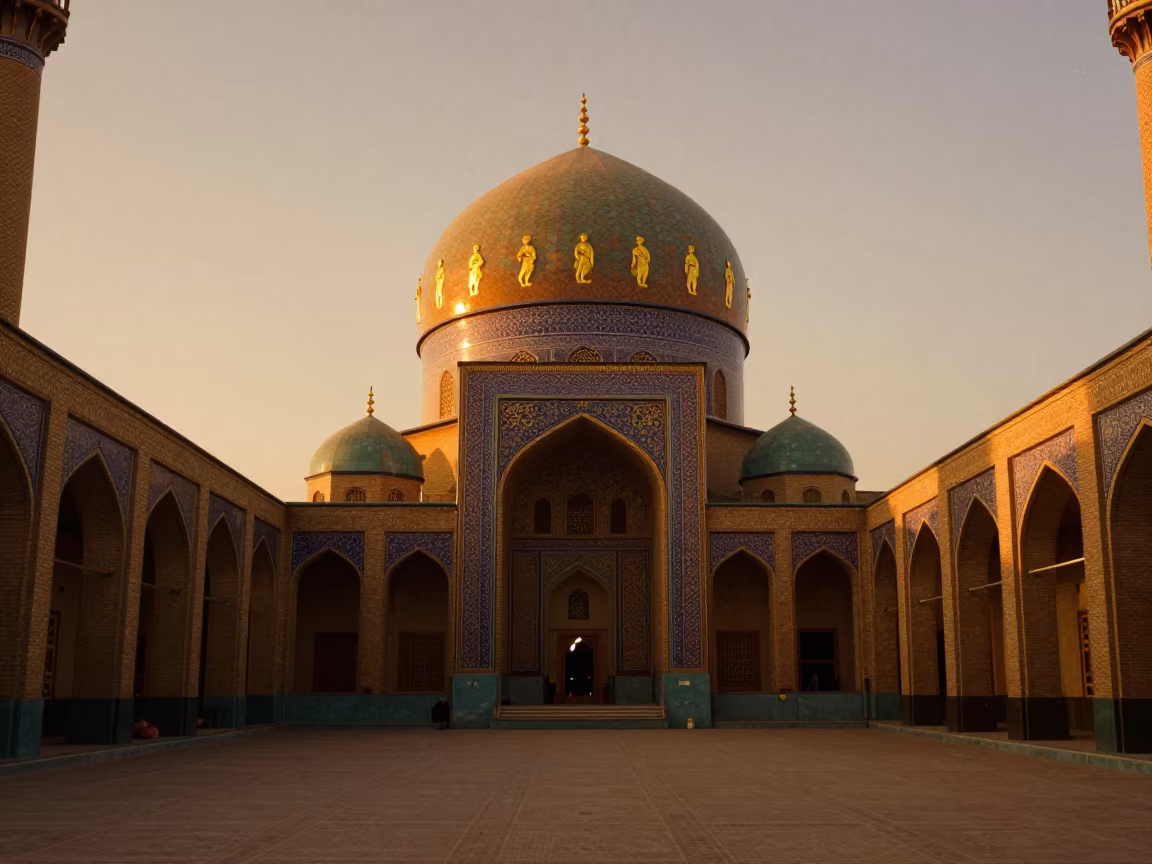 Gold Painted Dome Interior in Kabul Mosque in in a mosque prayer hall in Kabul