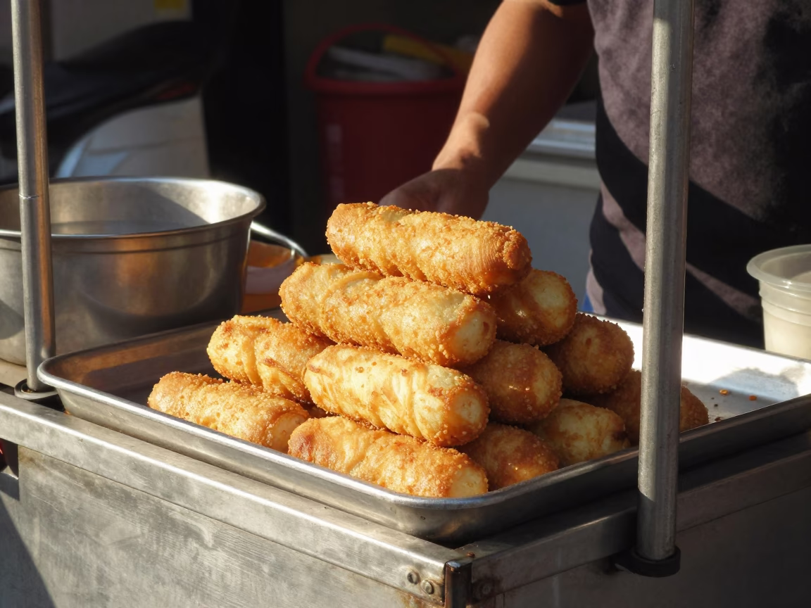 Golden Coxinhas in Kaohsiung at The Late Morning Light in in Kaohsiung, Taiwan