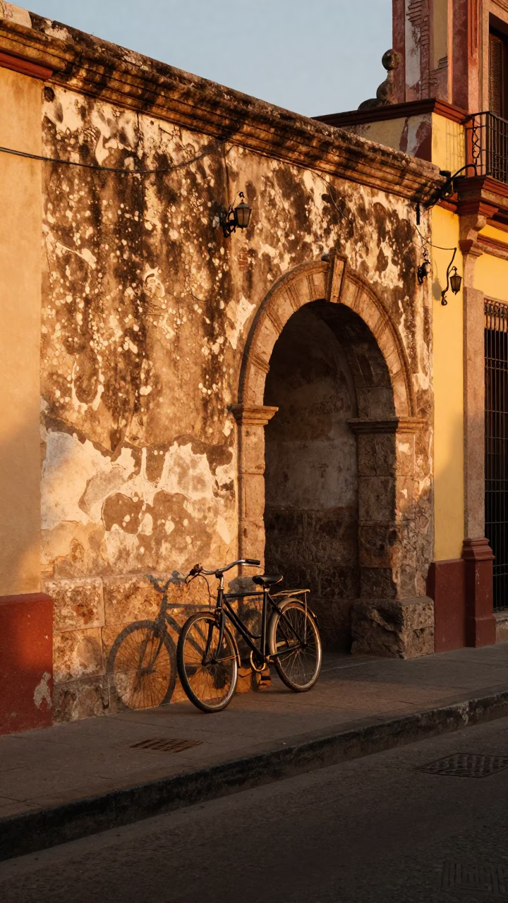 Golden Evening Street Scene in Guadalajara Mexico with Vintage Details in in Guadalajara, Mexico