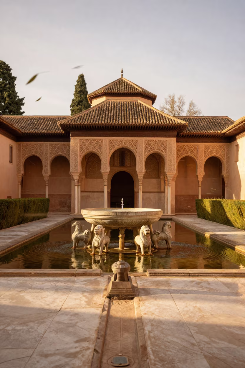 Golden Hour Alhambra Courtyard Reed Bed Wildlife in at the edge of a reed bed in Spain