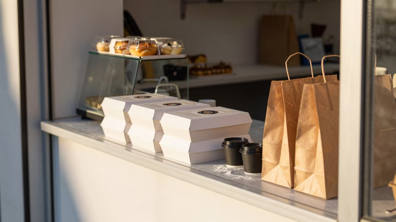 Golden Hour Bakery Counter in Sana'a in inside a storefront prepared for opening in Sana'a