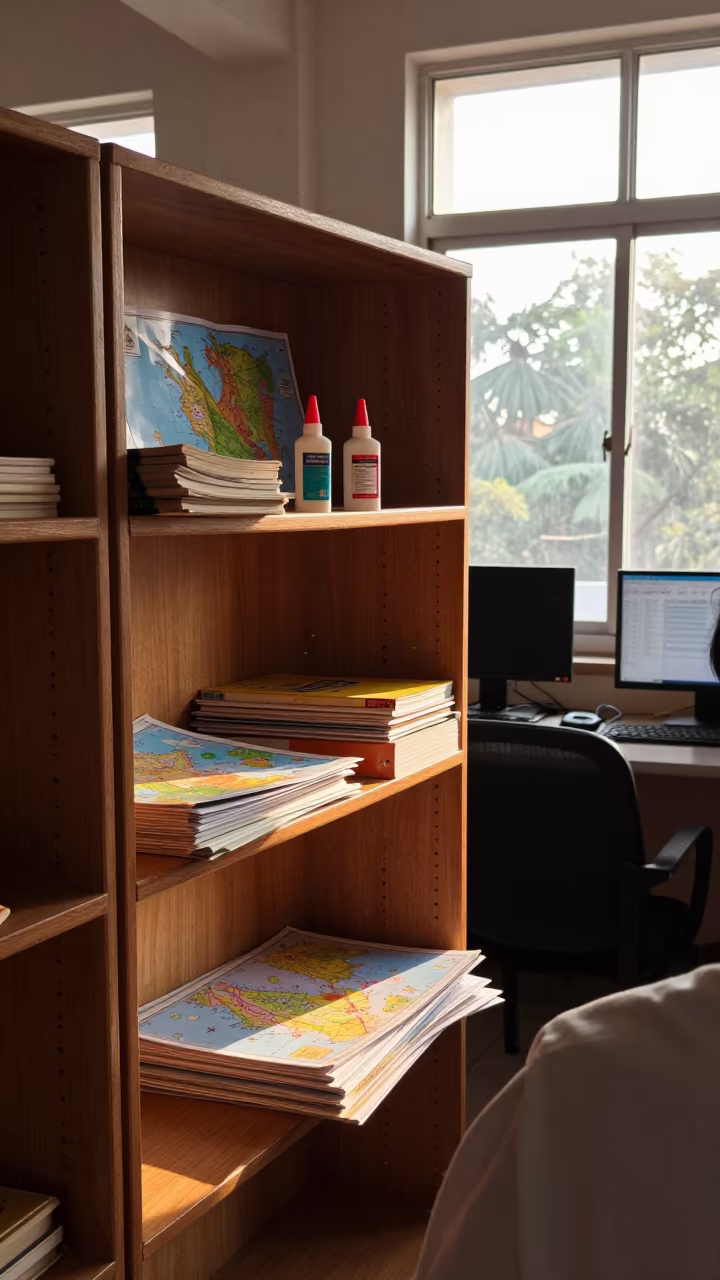 Golden Hour Classroom Bookshelf in Visakhapatnam Lab in in a computer lab before lessons in Visakhapatnam