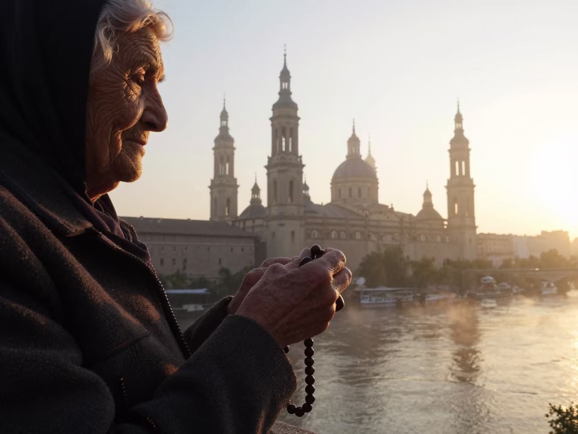 Golden Hour Portrait Grandmother Prayer Beads in near Zaragoza