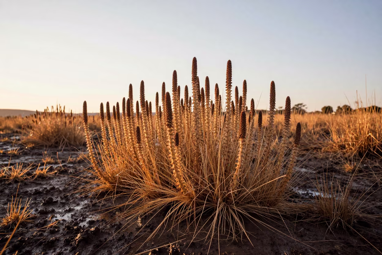 Golden Hour Horsetail Colony Umbria Marsh in in Umbria