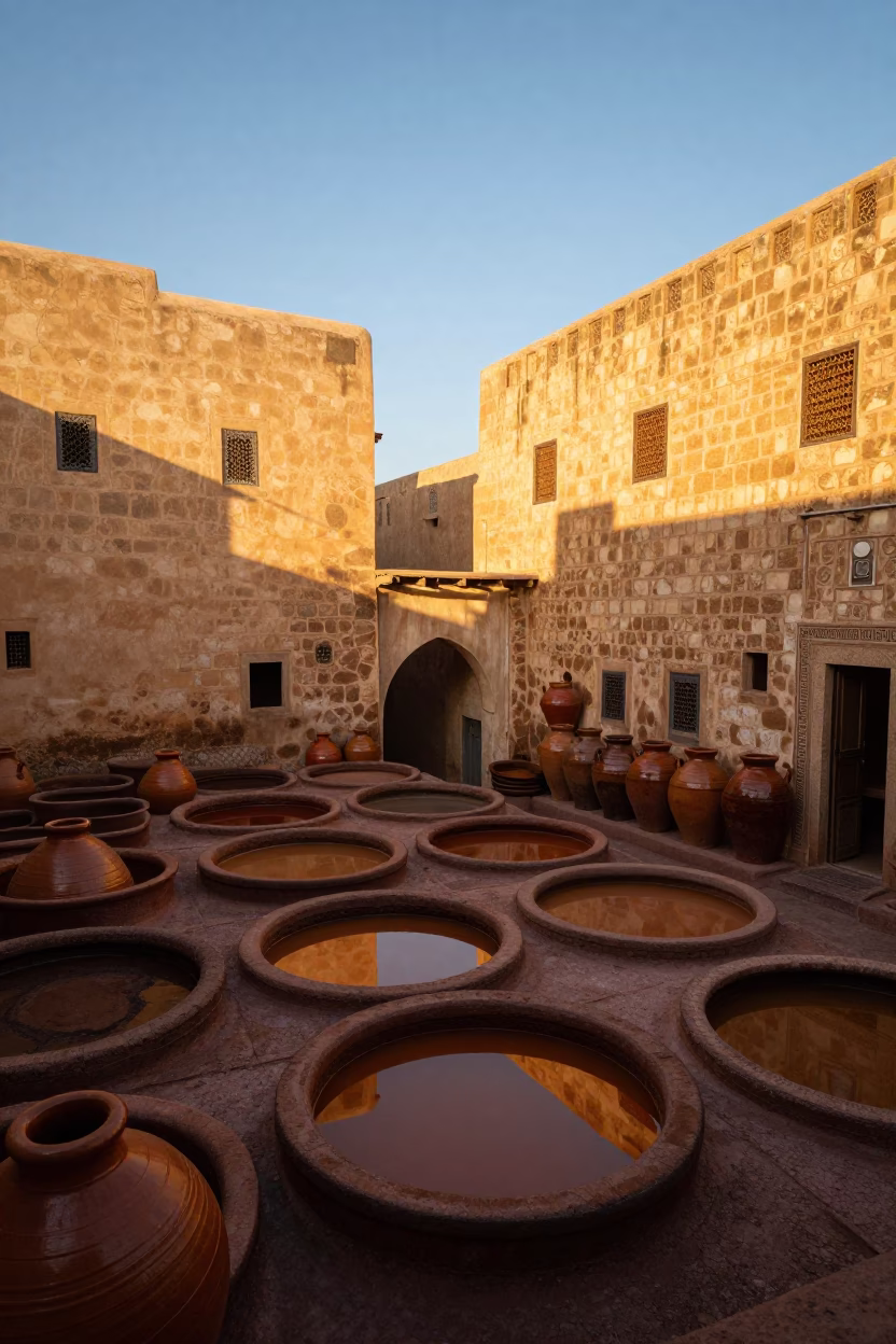 Golden Hour in Fez at Honeyed Evening Light in in Fez, Morocco