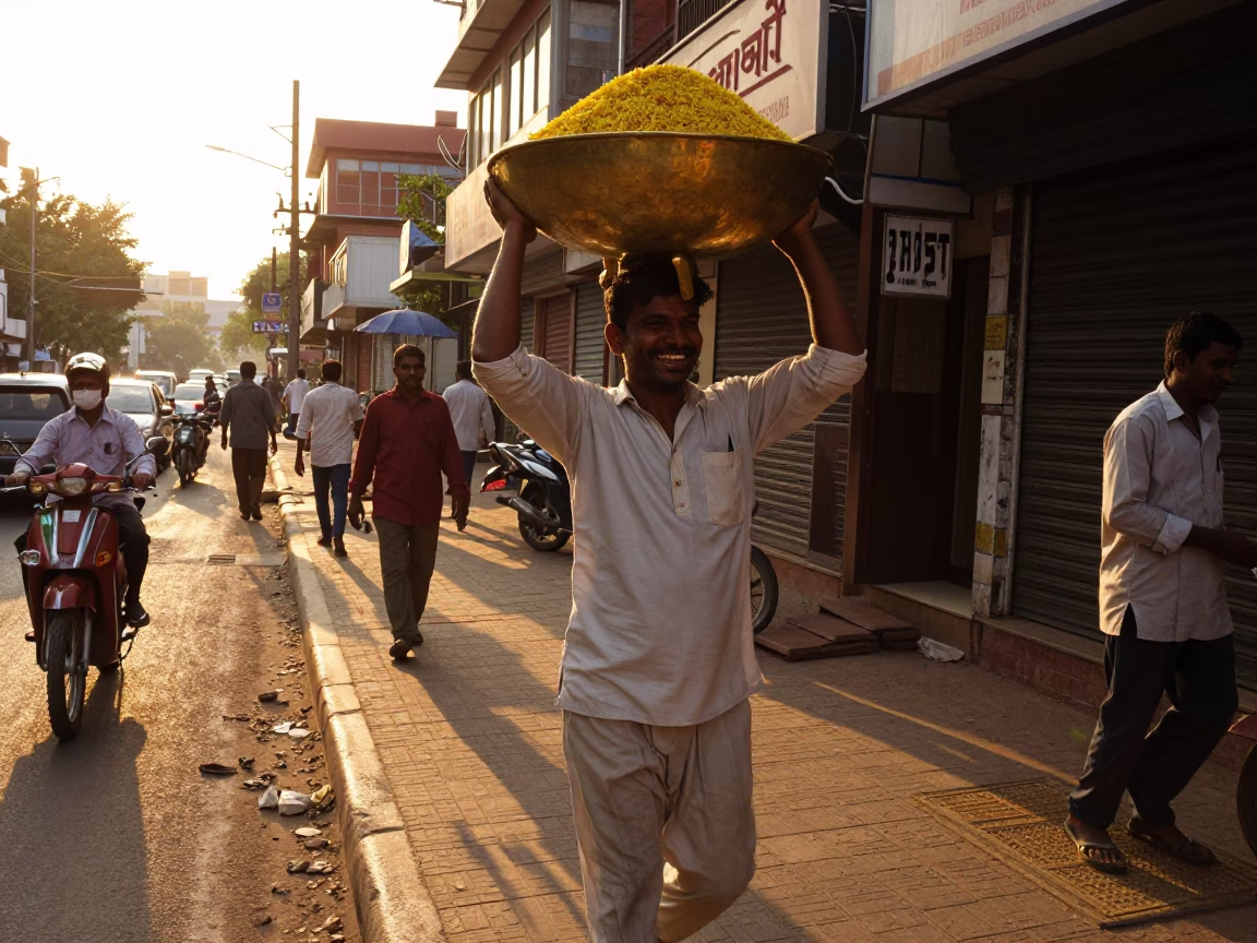 Golden Hour in Hyderabad at The Late Afternoon Light in in Hyderabad, India